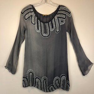 FARAHKHAN 💎Sz. XS hand beaded 100% silk dress